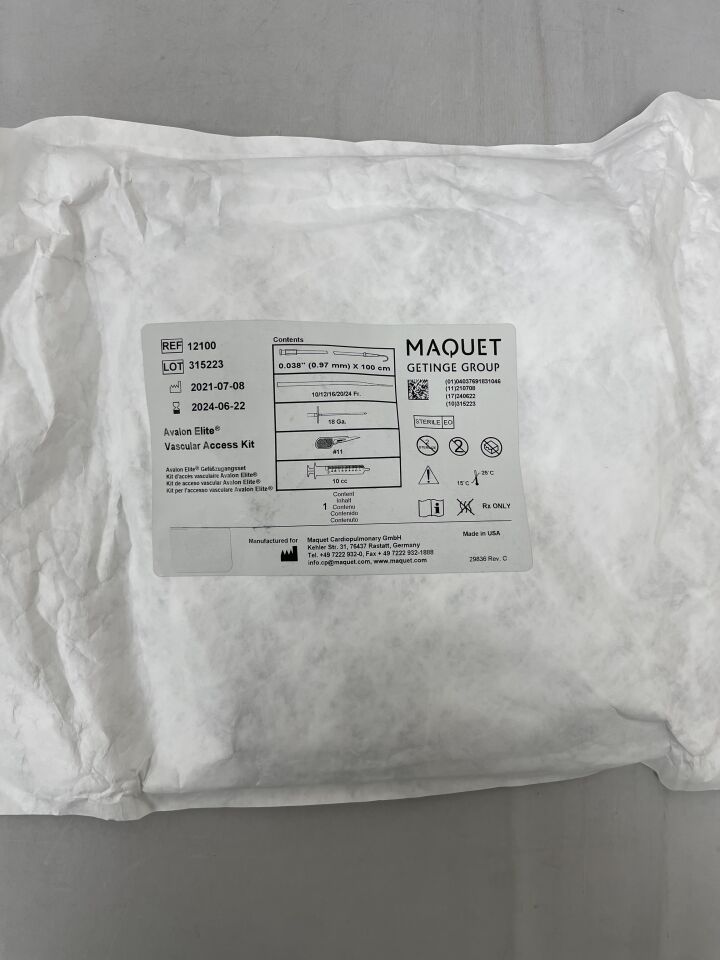 12100 - MAQUET - Avalon Elite Vascular Access Kit, 100cm, (EA) - ( Expiry Date: 2024-06-22 )