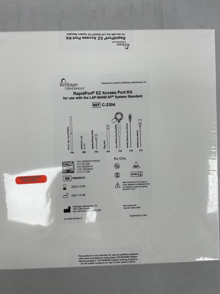 C-2304 - RESHAPE LIFESCIENCES - RapidPort EZ Access Port Kit, 0-10cc, for use with LAP-BAND AP System Standard, (BX/1) - ( Expiry Date: 2024-08-10 )