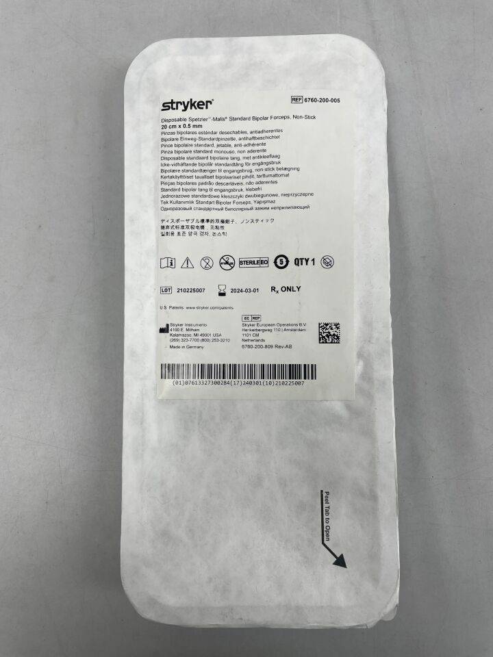 6760-200-005 - STRYKER - Standard Bipolar Forceps, 0.5 mm Tip Size, (EA) - ( Expiry Date: 2025-01-10 )