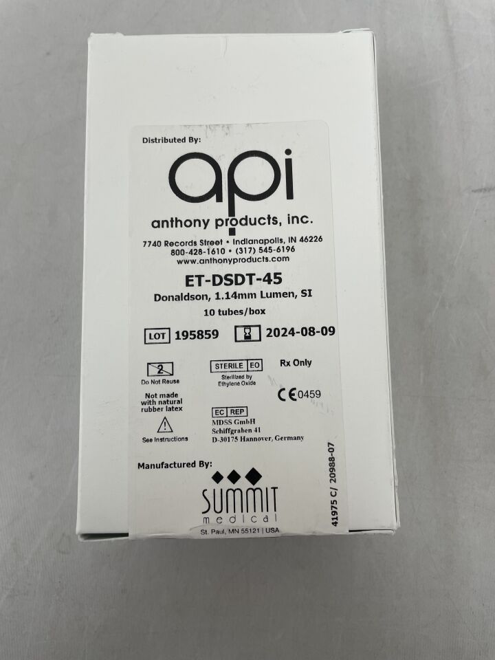 ET-DSDT-45 - SUMMIT MEDICAL - API Donaldson, 1.14mm Lumen, SI, (BX/10) - ( Expiry Date: 2025-01-10 )