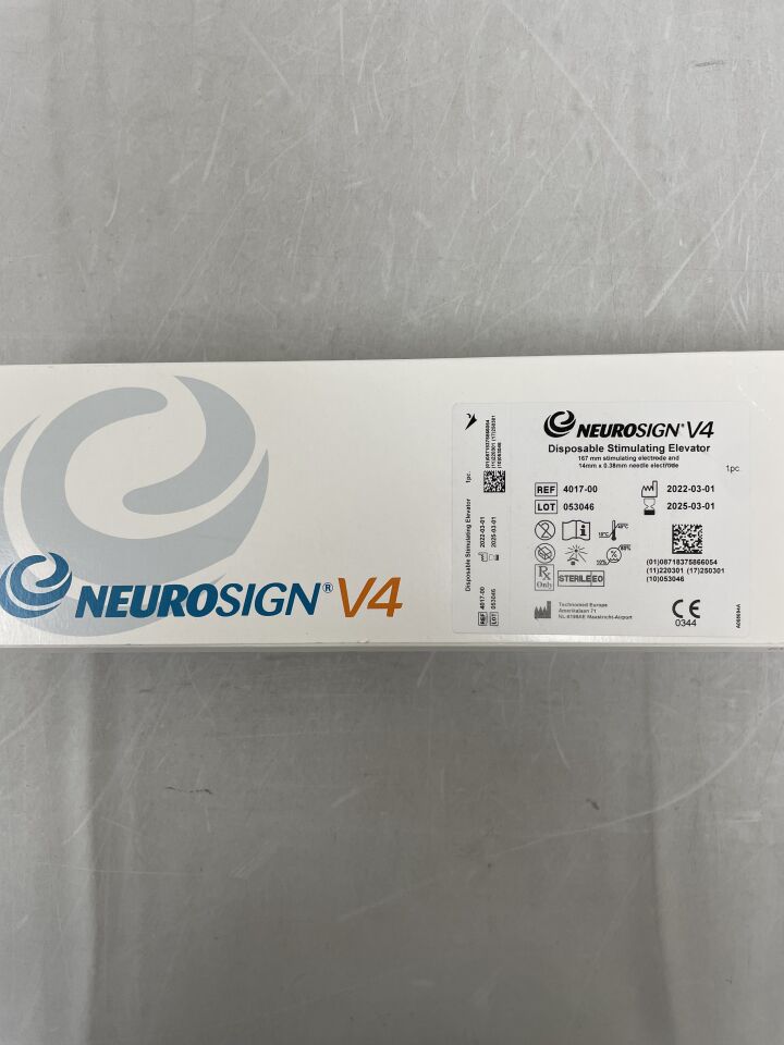 4017-00 - TECHNOMED - NeurosignV4, Disposable Stimulating Elevator, 14 x 0.38mm, 167mm, (BX/1) - ( Expiry Date: 2025-03-01 )