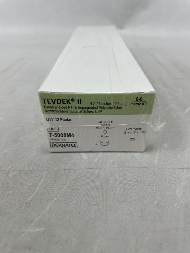 7-5008M4 - TELEFLEX - suture, tevdek green braided 6-0 gen, (BX/12) - ( Expiry Date: 2025-01-30 )