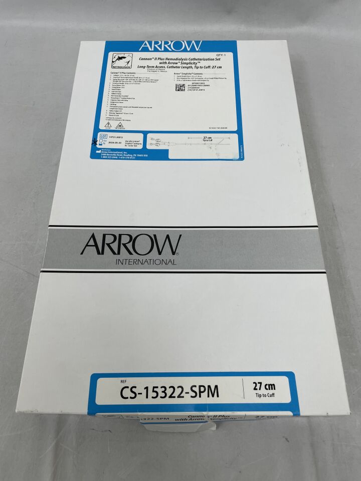 CS-15322-SPM - TELEFLEX - Cannon II Plus Hemodialysis Catheterization Kit 27cm, (BX/1) - ( Expiry Date: 2024-09-30 )
