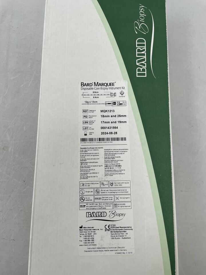 MQK1213 - BARD - Marquee Disposable Core Biopsy Instrument Kit, 12G x 10 cm, (BX/5) - ( Expiry Date: 2024-08-28 )