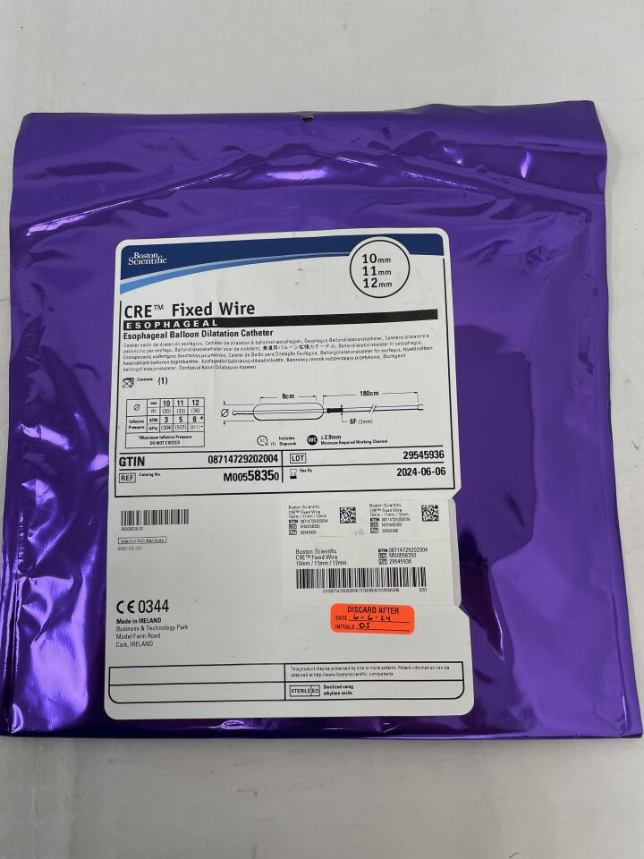 5835 - BOSTON SCIENTIFIC - CRE Fixed Wire Balloon Dilatation Catheter - Esophageal - 10mm x 11mm x 12mm, () - ( Expiry Date: 2024-06-06 )