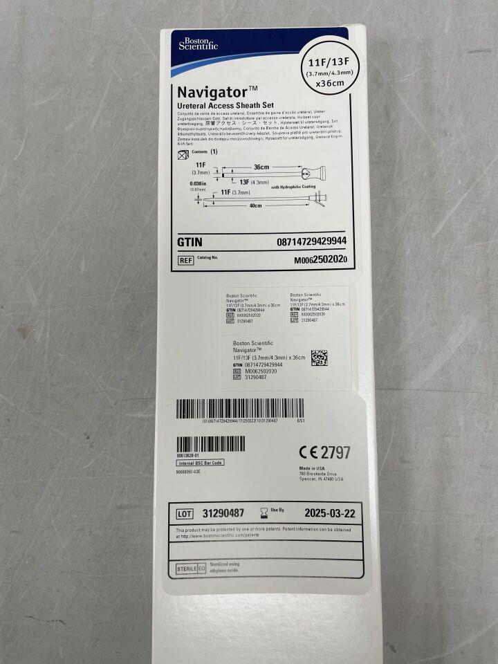 250202 - BOSTON SCIENTIFIC - Navigator Ureteral Access Sheath Set - 11Fr/13Fr x 36cm, (BX/1) - ( Expiry Date: 2025-03-22 )