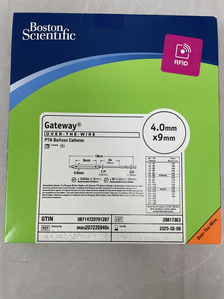 207220940 - BOSTON SCIENTIFIC - Gateway OTW PTA Balloon Catheter - 4.0mm x 9mm, () - ( Expiry Date: 2025-02-06 )