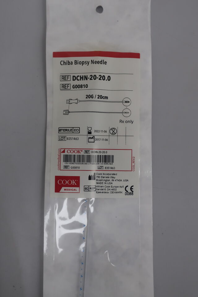 G00810 - COOK - Chiba Biopsy Needle - DCHN-20-20.0 - 20G x 20cm, (EA) - ( Expiry Date: 2024-10-28 )