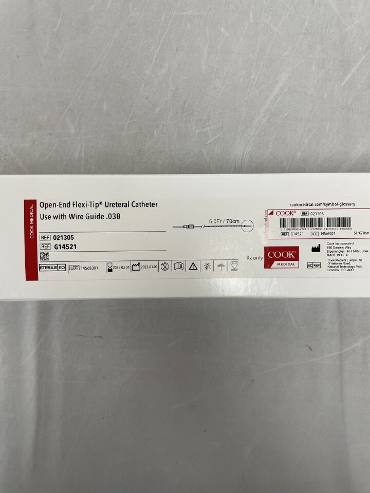 G14521 - COOK - Open-End Flexi-Tip Ureteral Catheter 5F x 70cm, (BX/10) - ( Expiry Date: 2025-03-01 )