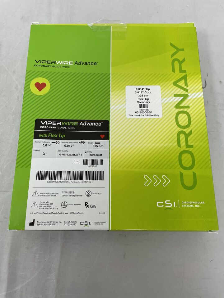 GWC-12325LG-FT - CSI - Coronary Guidewire, 0.012 in dia. x 325 cm L, 0.014 in Tip Length, (BX/5) - ( Expiry Date: 2025-03-31 )