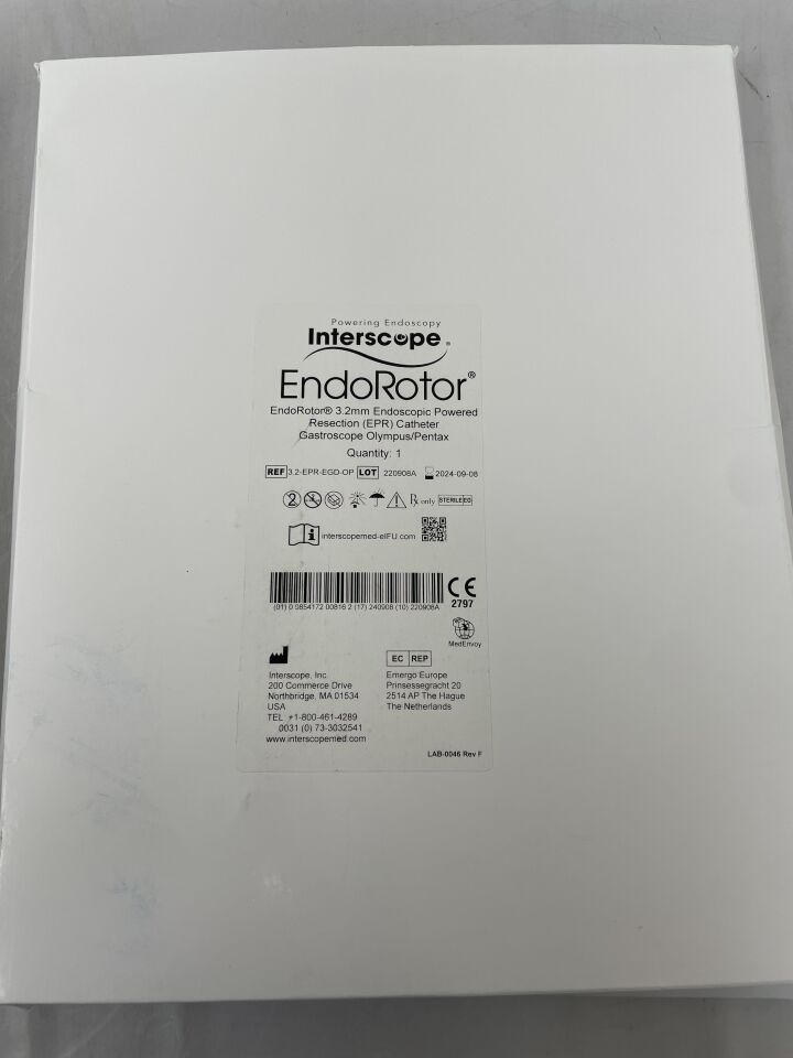 3.2-EPR-EGD-OP - INTERSCOPE - Endorotor Endoscopic Powered Resection (EPR) Catheter, Gastroscope, 3.2mm (Olympus/Pentax), (BX/1) - ( Expiry Date: 2024-09-08 )