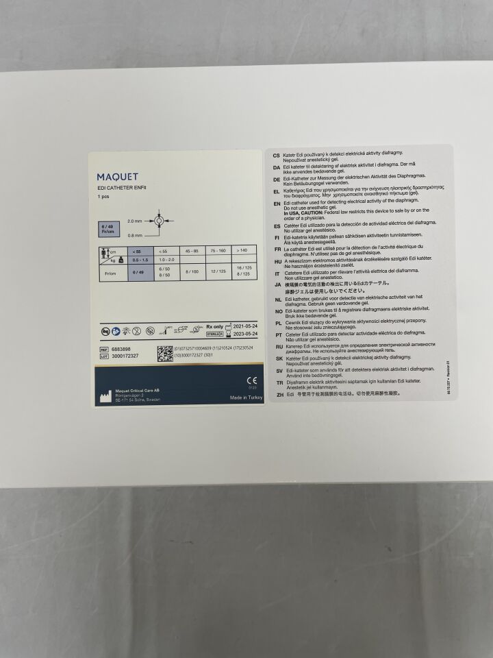 6883898 - MAQUET - EDI CATHETER ENFIT, 6Fr, (BX/1) - ( Expiry Date: 2023-05-24 )