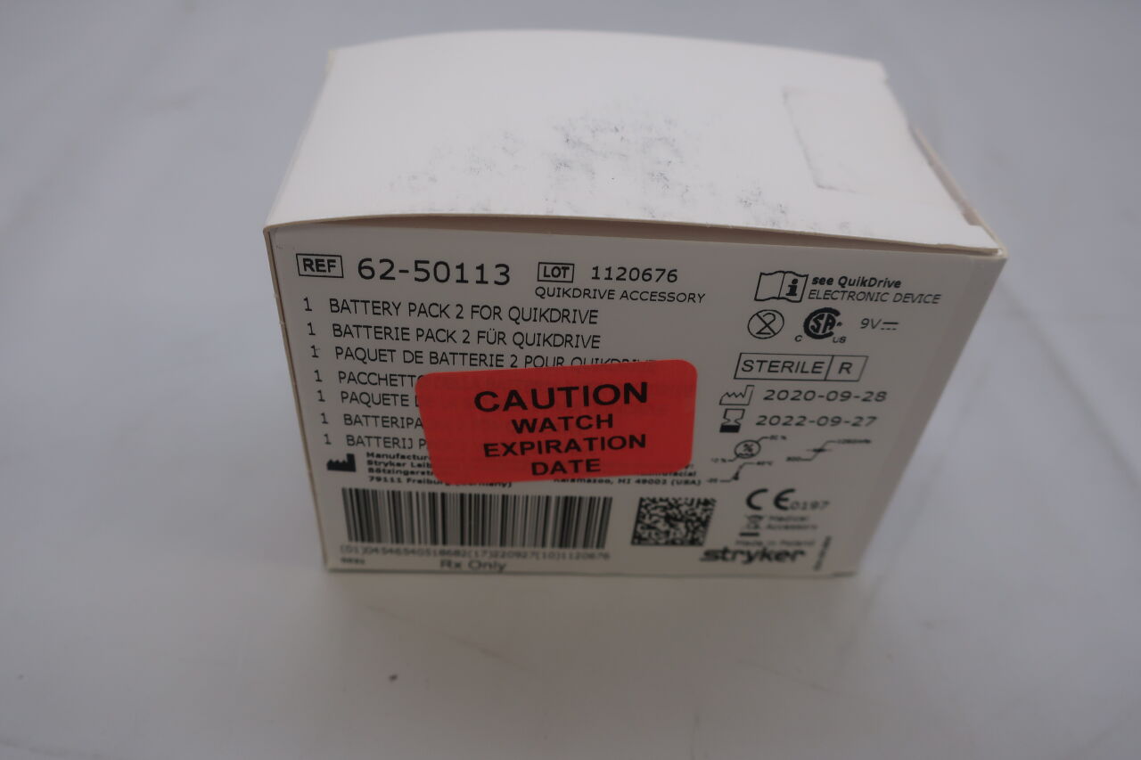 62-50113 - STRYKER - Battery Pack 2 for QuickDrive, (BX/1) - ( Expiry Date: 2025-01-30 )