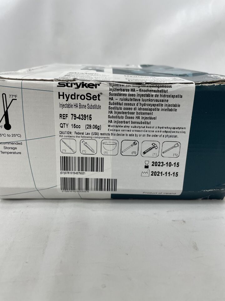 79-43915 - STRYKER - 15cc hydroset injectable cement, (BX/1) - ( Expiry Date: 2024-11-21 )