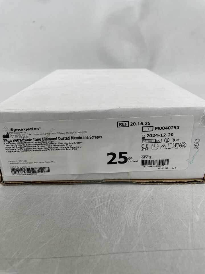 20.16.25 - SYNERGETICS - Retractable Tano Diamond Dusted Membrane Scraper, 25G, (BX/5) - ( Expiry Date: 2024-12-20 )