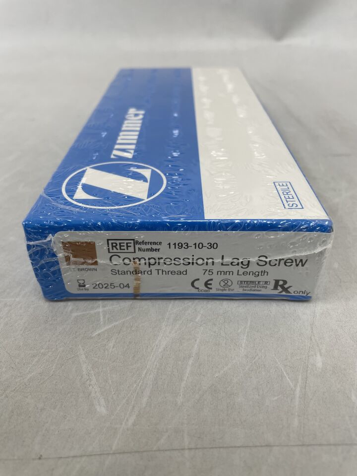 1193-10-30 - ZIMMER - COMPRESSION LAG SCREW, 75mm, (BX/1) - ( Expiry Date: 2025-04-01 )
