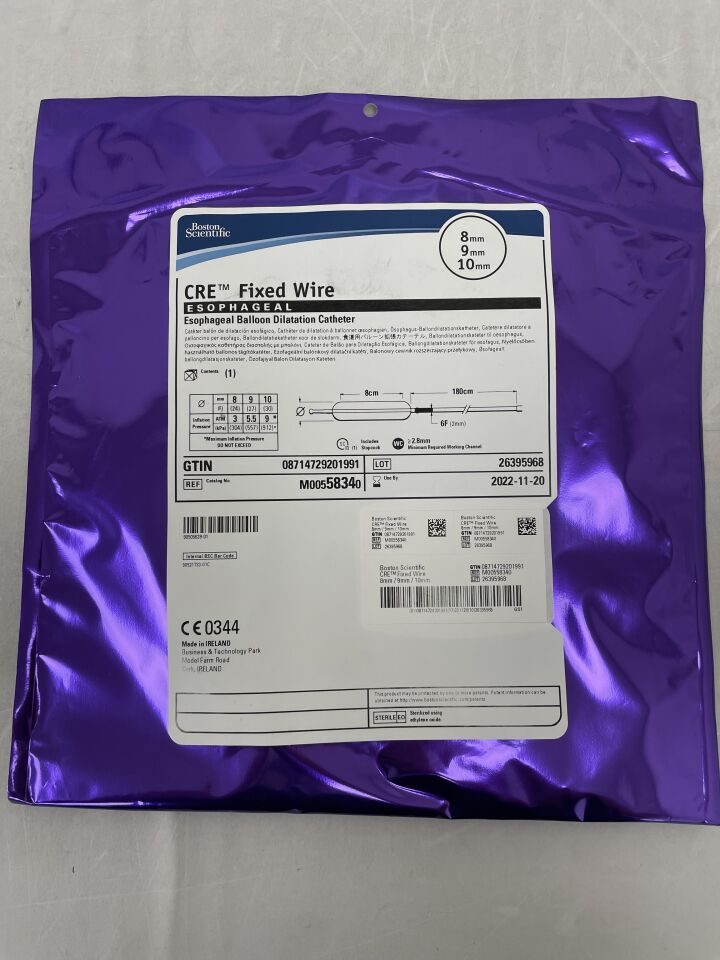 5834 - BOSTON SCIENTIFIC - CRE Fixed Wire Balloon Dilatation Catheter - Esophageal - 8mm x 9mm x 10mm, (EA) - ( Expiry Date: 2022-11-20 )