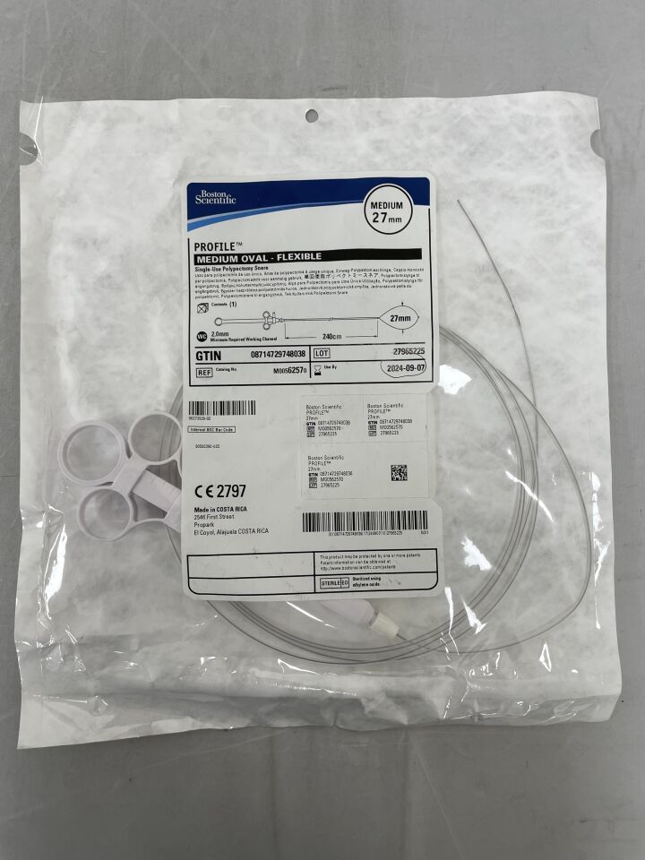6257 - BOSTON SCIENTIFIC - PROFILE Single-Use Polypectomy Snare - Medium Oval, Flexible - 27mm, () - ( Expiry Date: 2024-09-07 )