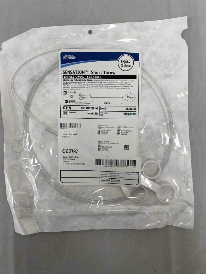 6269 - BOSTON SCIENTIFIC - SENSATION Short Throw Single-Use Polypectomy Snare - Small Oval, Flexible - 13mm, (EA) - ( Expiry Date: 2024-11-02 )