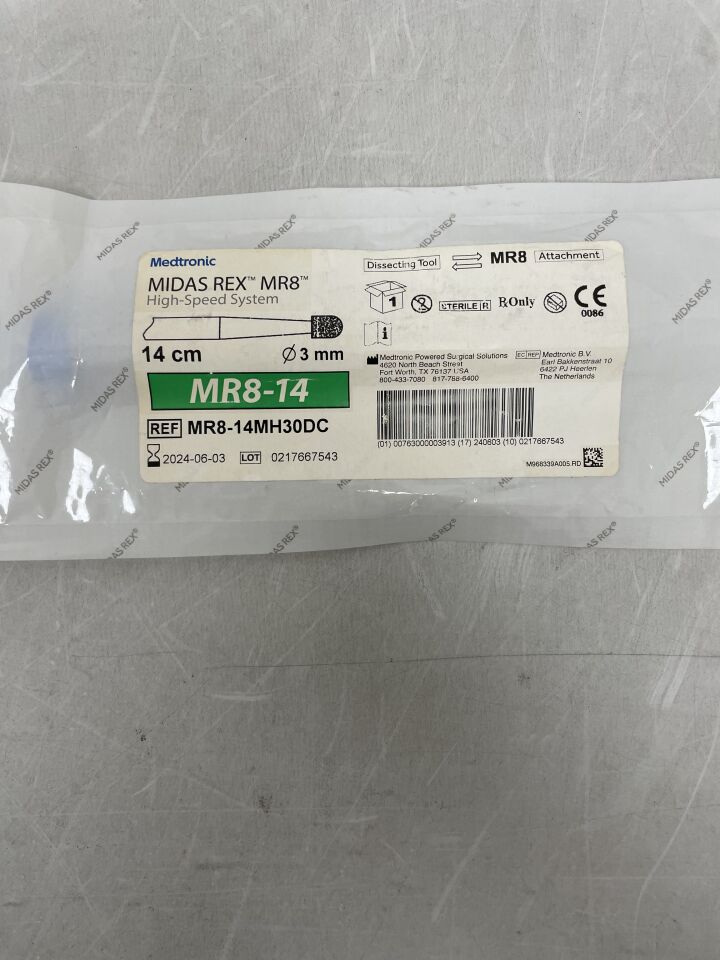 MR8-14MH30DC - MEDTRONIC - Midas Rex MR8 Coarse Diamond Cutting Burr, 3mm x 3.8mm, (EA) - ( Expiry Date: 2024-06-03 )