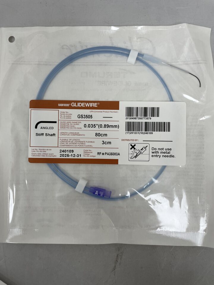 GS3505 - TERUMO - 滑絲：0.035" x 80cm，斜角，硬質，（EA/1）-（有效期至：2025-12-31）