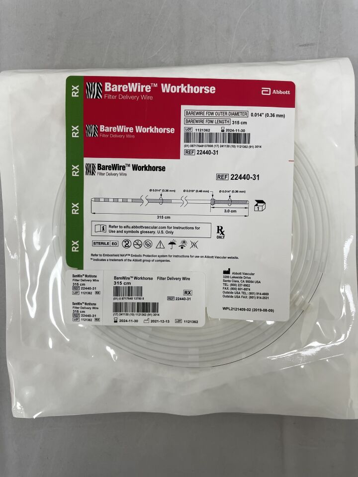 22440-31 - ABBOTT - BareWire Workhorse Filter Delivery Wire 315 cm, (EA) - ( Expiry Date: 2025-03-31 )