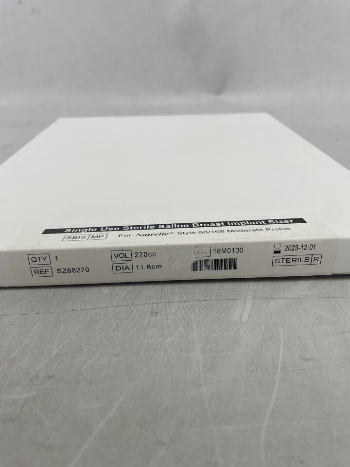 SZ68270 - ALLERGAN - Natrelle Sterile Breast Implant Sizer, 270cc, (BX/1) - ( Expiry Date: 2023-12-01 )