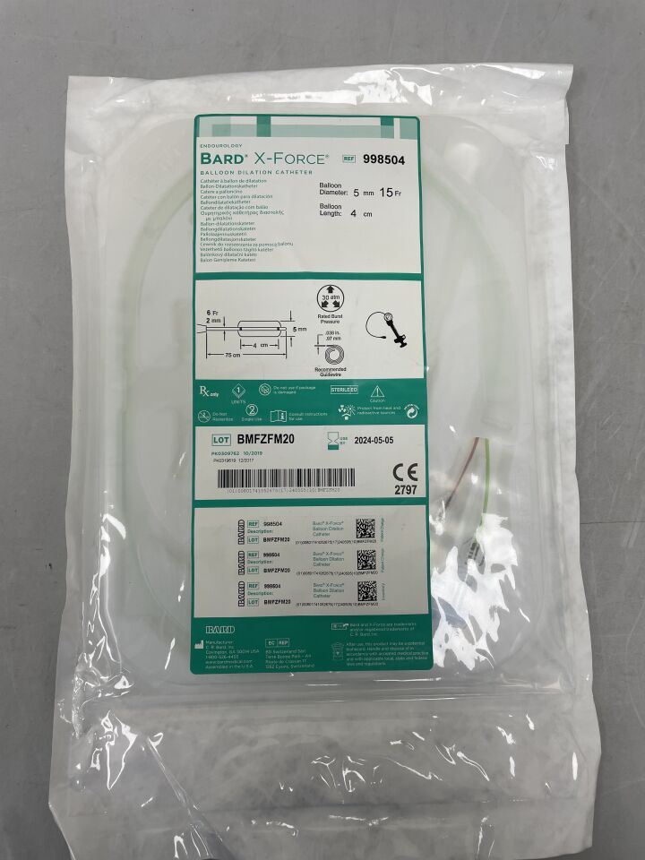 998504 - BARD - X-Force U30 Ureteroscopic Balloon Dilation Catheter 5mm x 40mm, (EA) - ( Expiry Date: 2024-05-05 )