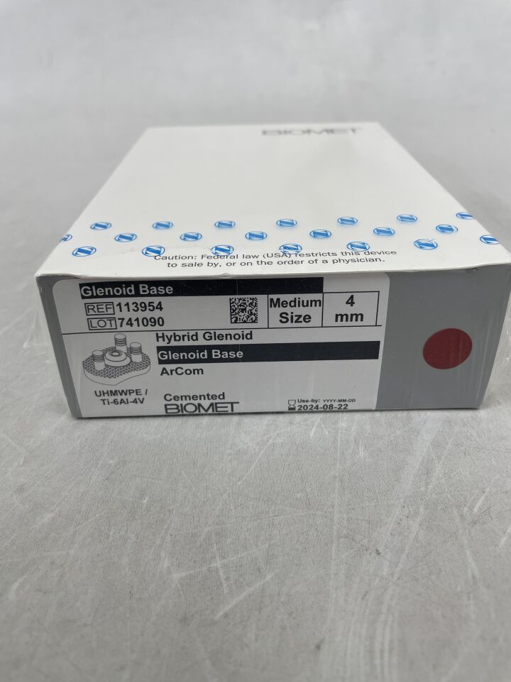 113954 - BIOMET - Glenoid Base, Hybrid, Size - Medium, 4mm, (BX/1) - ( Expiry Date: 2024-08-22 )