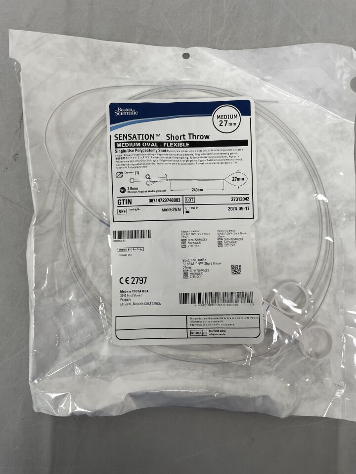 6267 - BOSTON SCIENTIFIC - SENSATION Short Throw Single-Use Polypectomy Snare - Medium Oval, Flexible - 27mm, () - ( Expiry Date: 2024-05-17 )