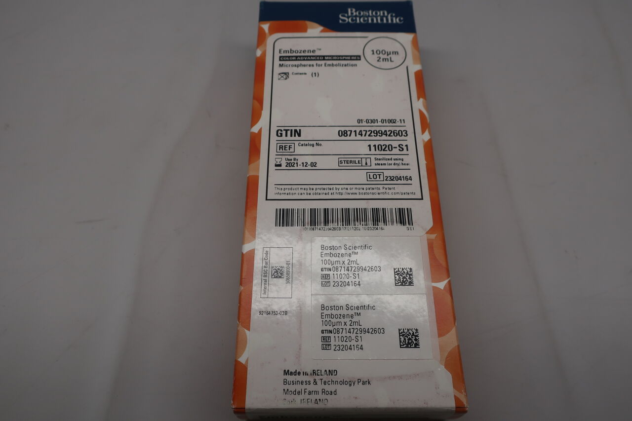 11020-S1 - BOSTON SCIENTIFIC - Embozene Microspheres 100µm x 2ml Orange, (BX/1) - ( Expiry Date: 2024-03-19 )