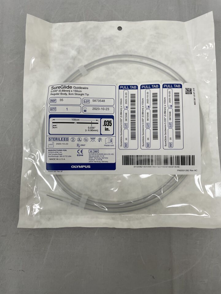 35BX - OLYMPUS - SureGlide Guidewire 0.035" x 150cm Regular Body, 3cm Straight Tip, (EA) - ( Expiry Date: 2023-10-23 )