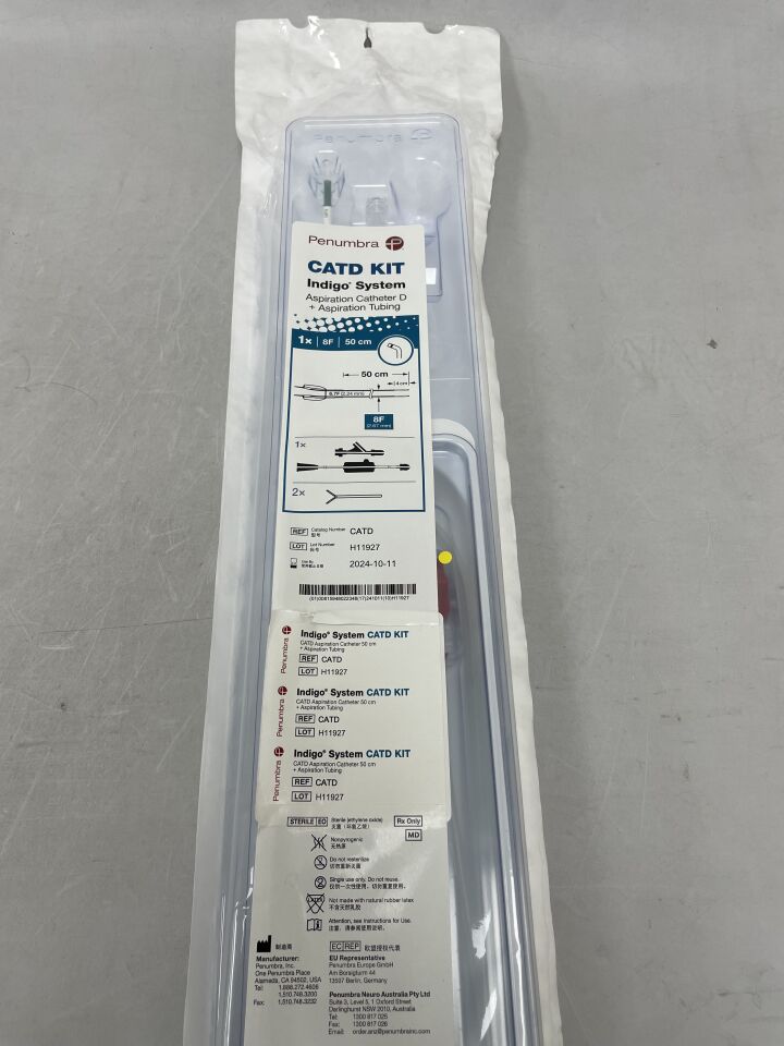 CATD - PENUMBRA - Indigo CAT D Aspiration Catheter + Tubing 8F x 50cm, (EA) - ( Expiry Date: 2024-10-11 )