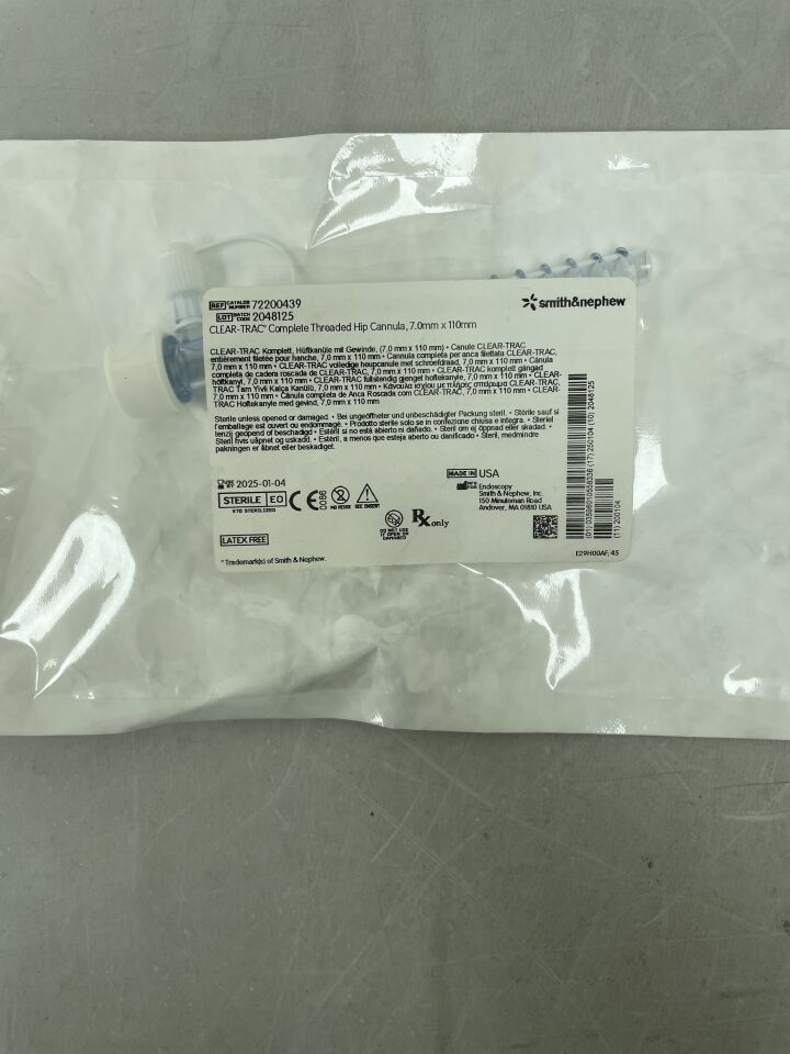 72200439 - SMITH & NEPHEW - clear-trac cannula smooth flex, 8.0 x 72mm, (EA) - ( Expiry Date: 2025-01-04 )