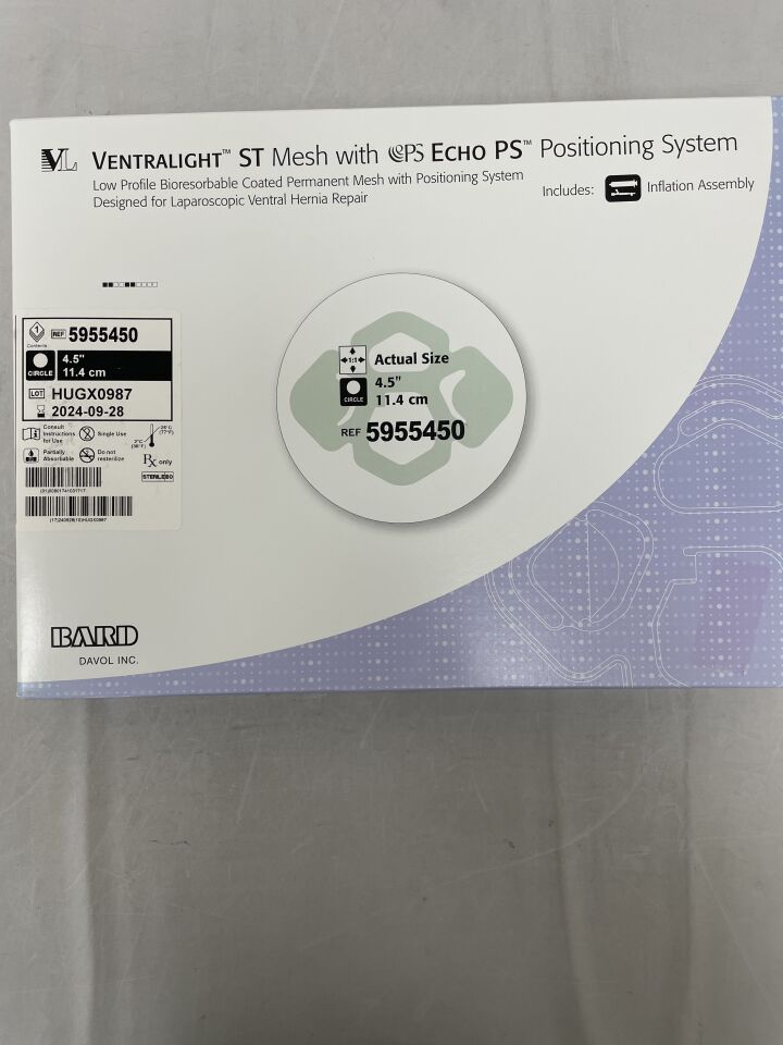 5955450 - BARD - Ventralight ST Mesh with Echo PS: 4.5" Circle, (BX/1) - ( Expiry Date: 2024-09-28 )