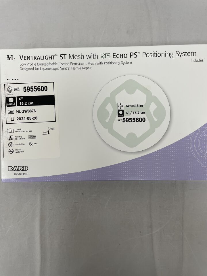 5955600 - BARD - Ventralight ST Mesh with Echo PS: 6" Circle, (BX/1) - ( Expiry Date: 2024-08-28 )