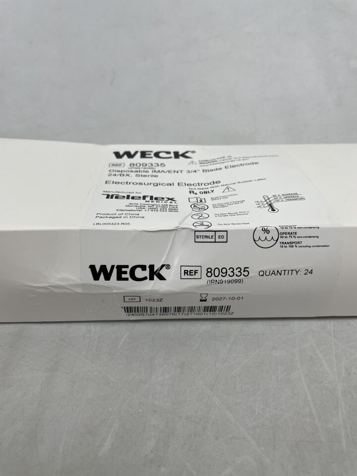 809335 - TELEFLEX - 一次性刀片尖端 IMA/ENT 電極，3/4 英寸尺寸，2-3/4 英寸，（盒/24）-（有效期至：2027-10-01）
