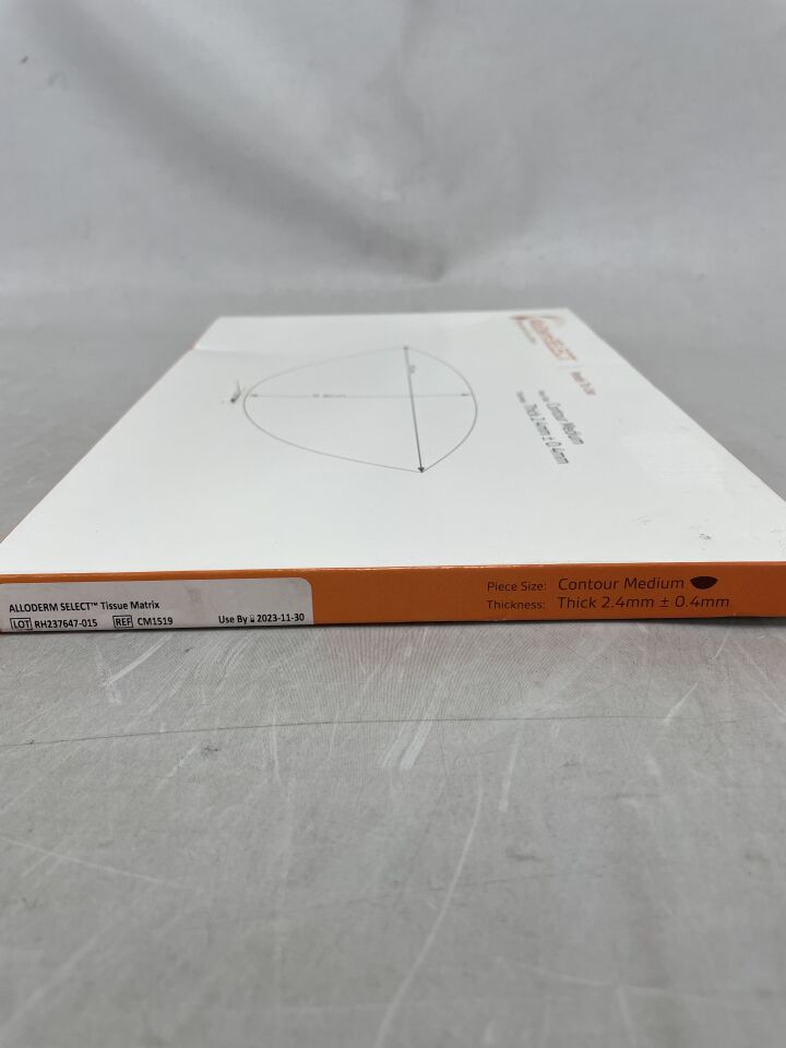 CM1519 - ALLERGAN - AlloDerm Select Regenerative Tissue Matrix RTU, Contour Medium Thick 2.4 ± 0.4mm , (BX/1) - ( Expiry Date: 2023-11-30 )
