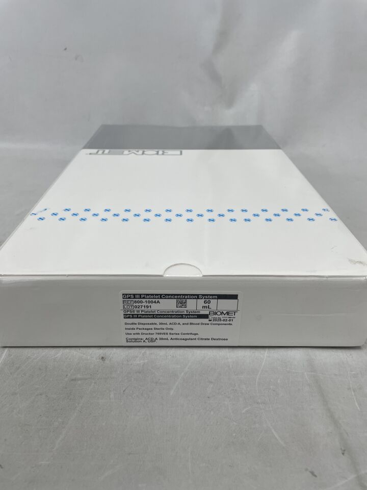 800-1004A - BIOMET - GPS III Platelet Concentration System, 60mL, (BX/1) - ( Expiry Date: 2025-02-01 )