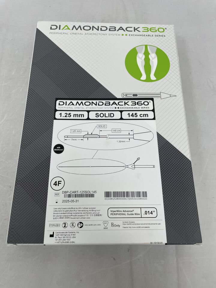 DBP-CART-125SOL145 - CSI - Diamondback 360 Peripheral Orbital Atherectomy Cartridge, Exchangeable Series, 1.25mm x 145cm, () - ( Expiry Date: 2025-05-31 )