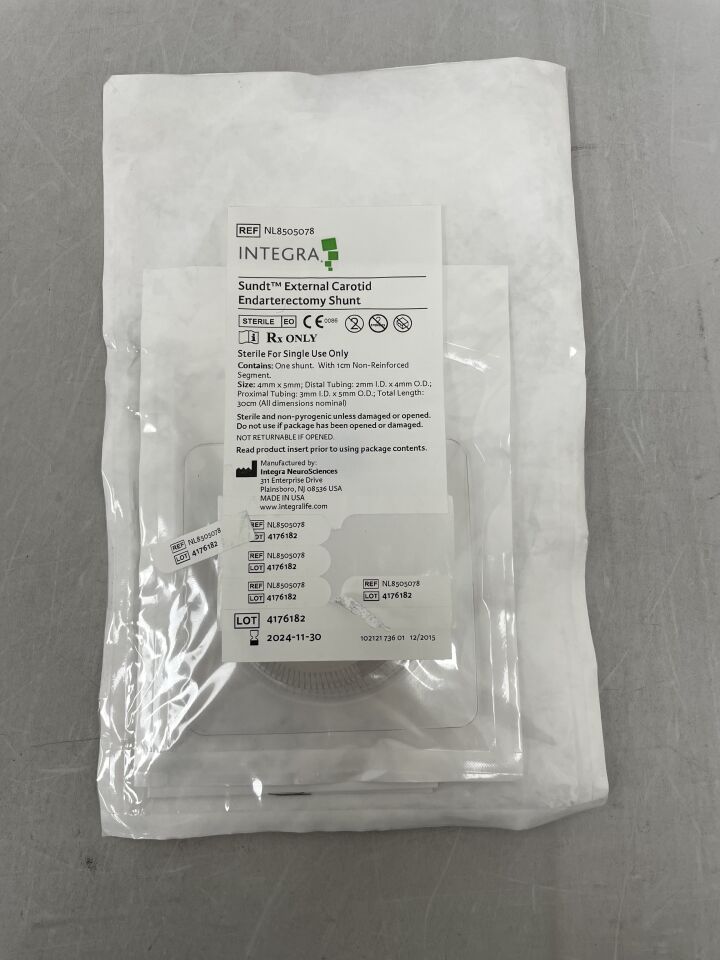 NL8505078 - INTEGRA - Sundt External Carotid Endarterectomy Shunt, Loop: 4mm x 5mm, 30cm, (EA) - ( Expiry Date: 2024-11-30 )