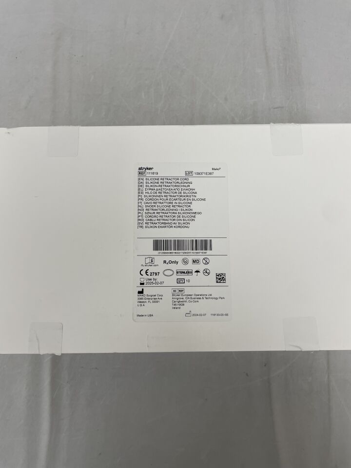 111619 - STRYKER - Silicone Retractor Cord, (BX/10) - ( Expiry Date: 2025-02-07 )
