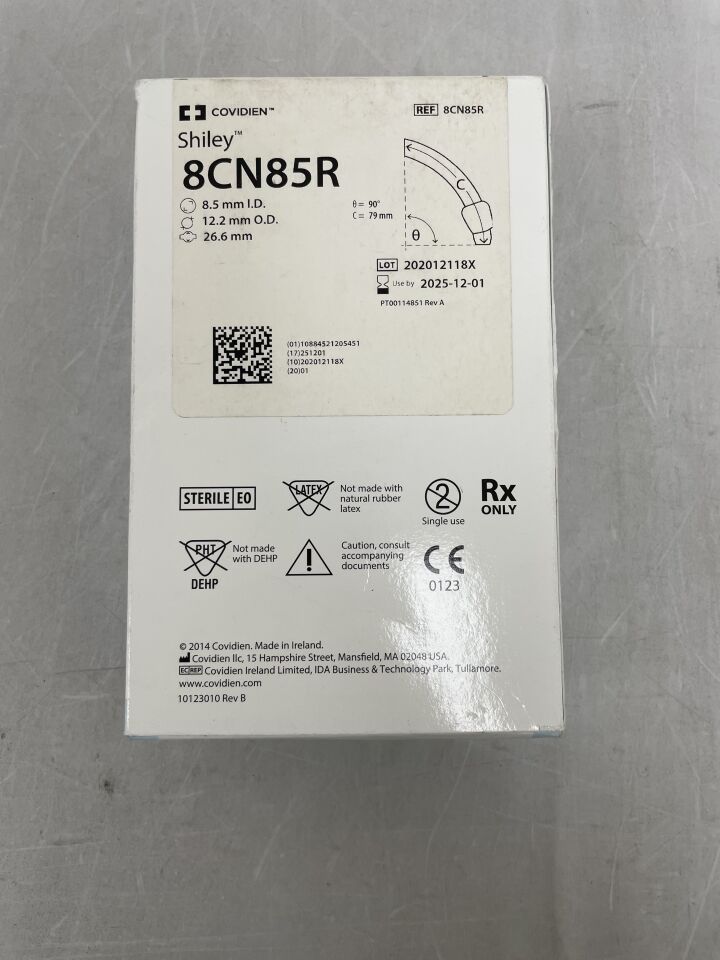 8CN85R - COVIDIEN - Shiley 柔性氣管切開套管帶氣囊，可重複使用套管 8.5mm，（BX/1）-（有效期限：2025-12-01）