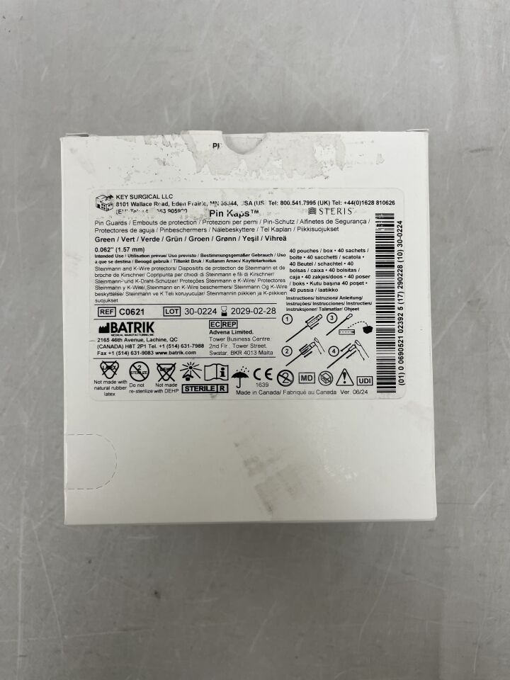 C0621 - KEY SURGICAL - Pin Guard Cover KWire Green, (BX/40) - ( Expiry Date: 2029-02-28 )