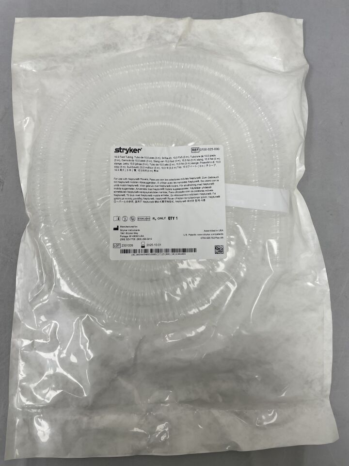 0700-025-000  -  STRYKER  -  10 Foot Tubing, for use with Neptune Rovers , ( EA )  -  ( Expiry Date : 2025-10-01 )