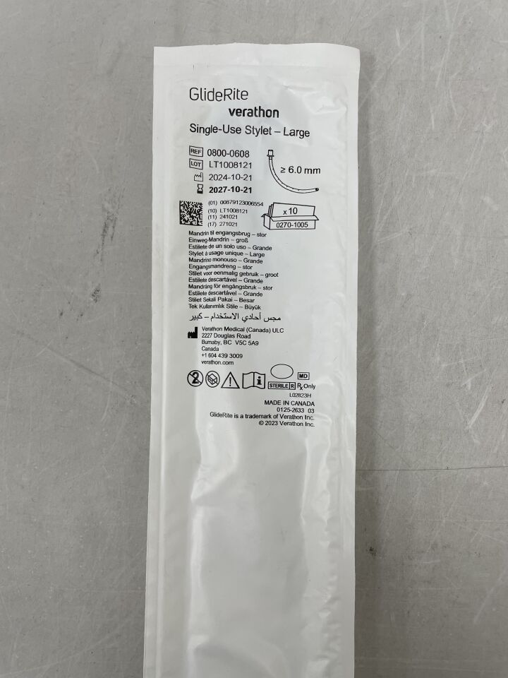 0800-0608  -  VERATHON MEDICAL  -  GlideRite Stylet, Large, 6mm , ( EA )  -  ( Expiry Date : 2027-10-21 )