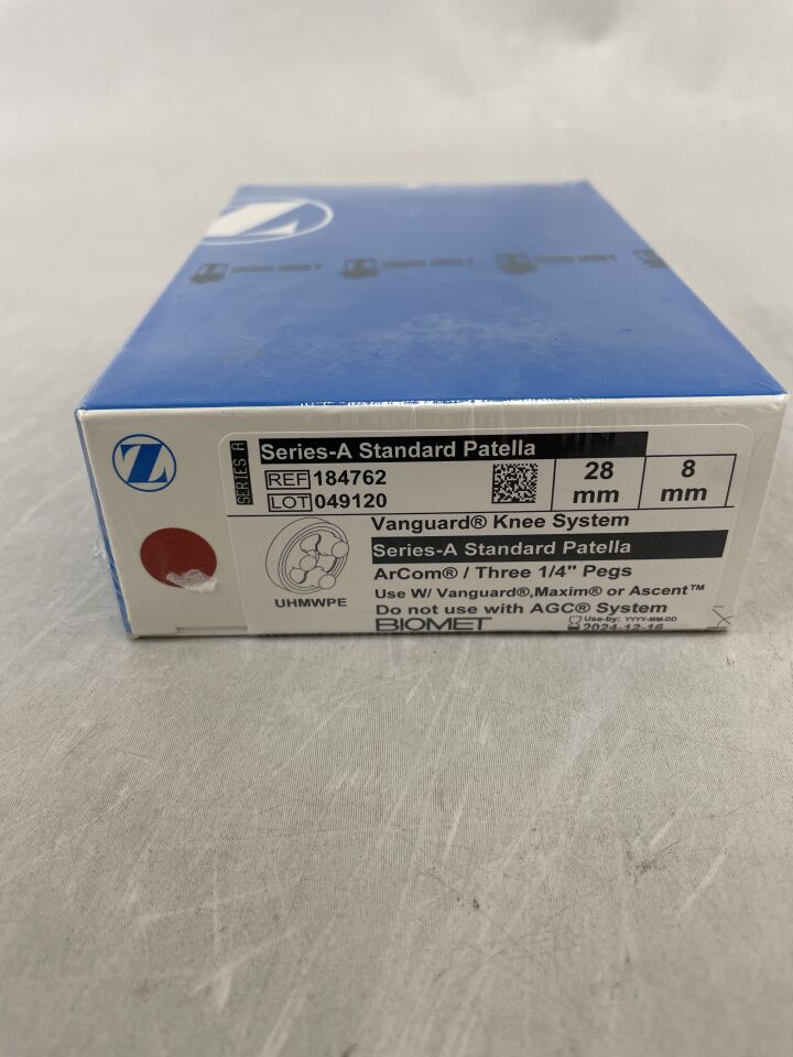 184762 - BIOMET - Series A standard Patella 3 Peg Std 31 x 8mm, (BX/1) - ( Expiry Date: 2024-12-16 )