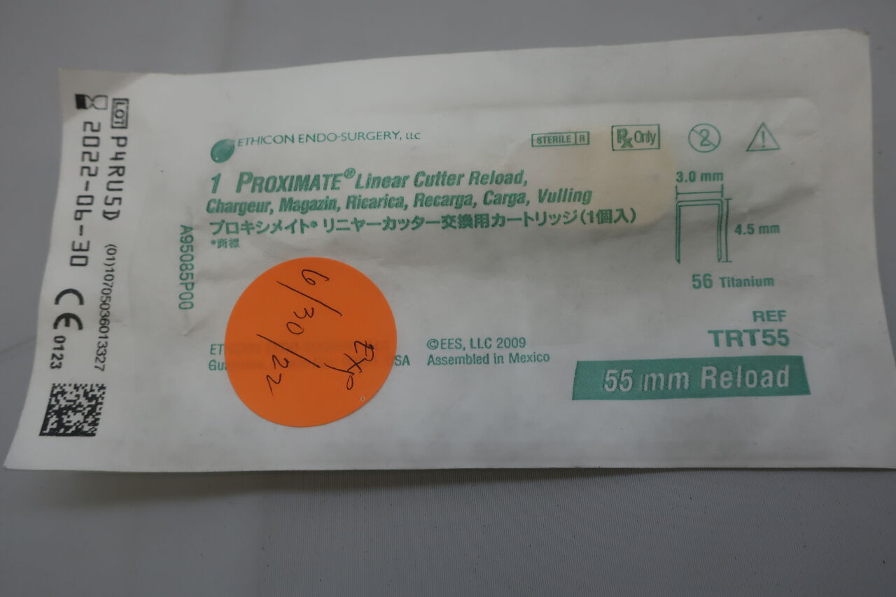 TRT55 - ETHICON - Proximate Linear Cutter Cartridge, Green, 55 mm Size, (EA) - ( Expiry Date: 2025-02-28 )