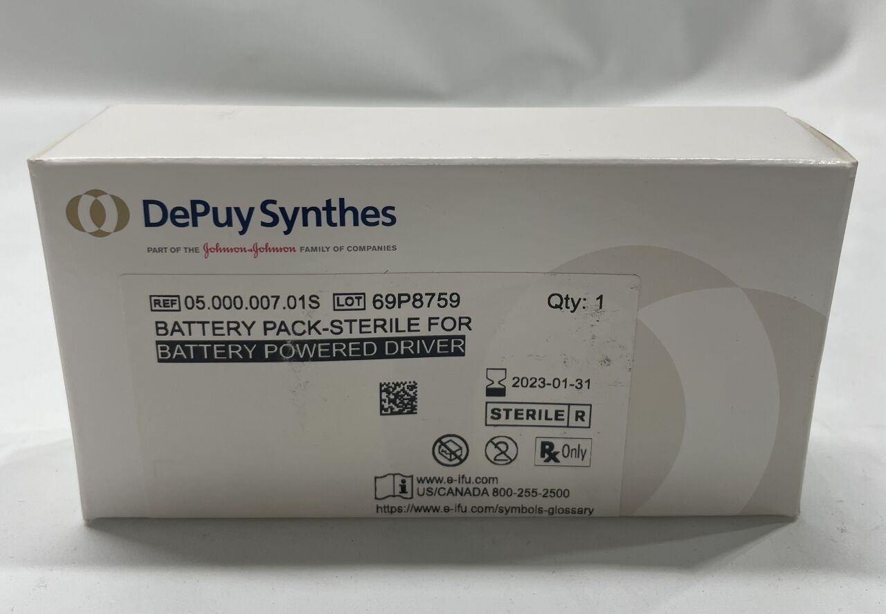 05.000.007.01S - SYNTHES - Battery Pack-Sterile for Battery Powered Driver, (BX/1) - ( Expiry Date: 2025-02-28 )