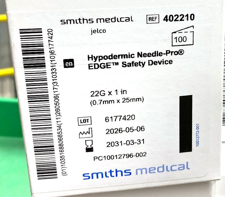 402210 - SMITHS MEDICAL - Jelco, (BX/100)